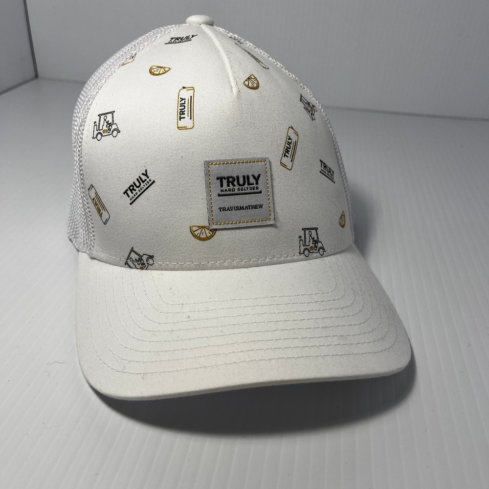 Travis Mathew Truly Hard Seltzer White Mesh Trucker Hat Golf